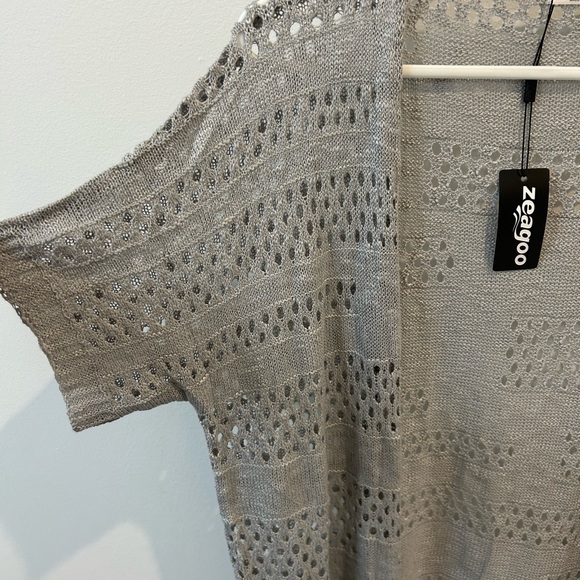 Zeagoo gray open knit sweater - Picture 3 of 4